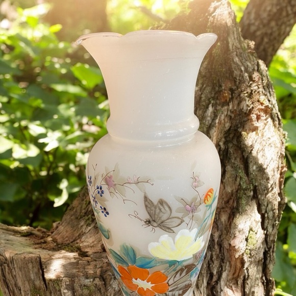 Antique Victorian Bristol Glass Vase - Picture 8 of 14